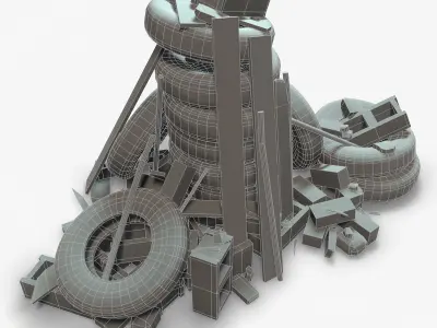 Debris Groundfill Junk Trash Kit Game Ready Low-poly 3D model