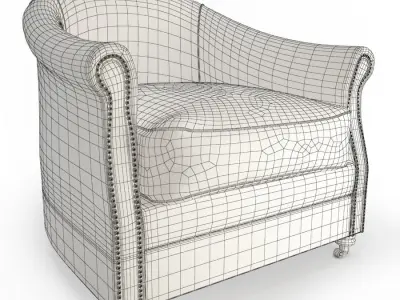 Vintage Leather Armchair Artu 3D model