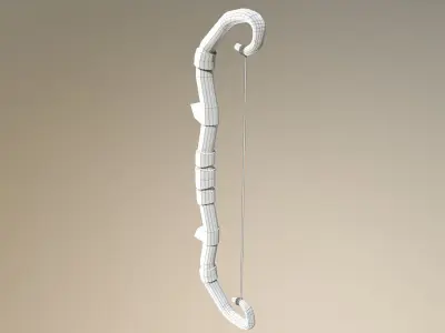 Stylized medieval bow Low-poly 3D model