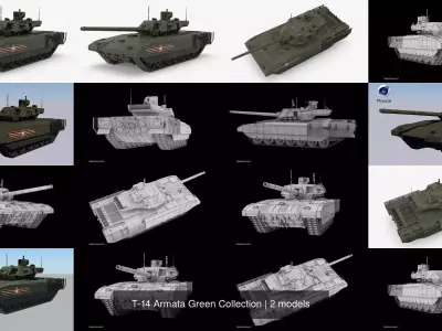 T-14 Armata Green Collection 3D Model Pack