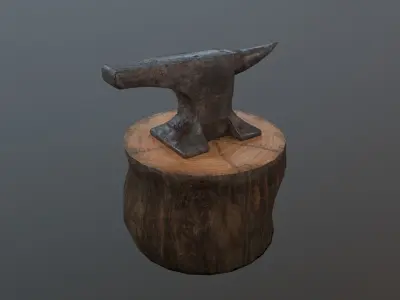 Anvil Low-Poly metal hammer Low-poly 3D model
