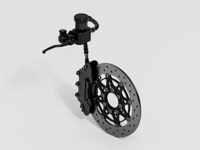 Motorcycle Brake Disc Assembly Model 3D model