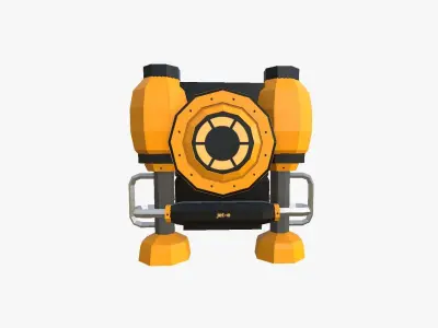 Jetpack Low Poly E01 - SciFi Character Design Low-poly 3D model