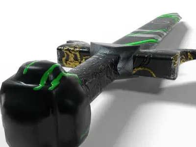 Black Green Fantasy Sword 3D model