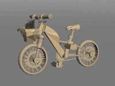 Cartoon Messenger bike Origami Toy bike low 3D model
