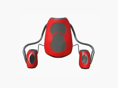 Jetpack I04 Red Black - SciFi Character Design Low-poly 3D model