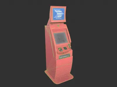 Ticket Machine Terminal Low-poly 3D model