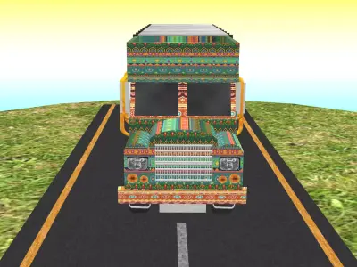 Indian Truck Model 3 Low-poly 3D model