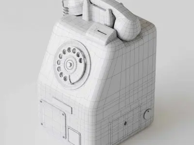 Classic vintage Red phone 3D model