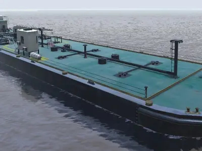 KSM barge 3d model Low-poly 3D model