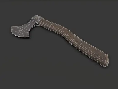 Steel Axe Low-poly 3D model
