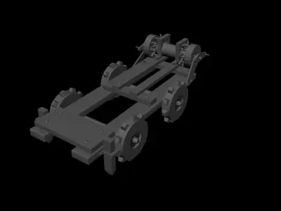 base of catapult Low-poly 3D model