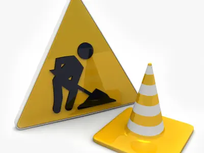 under construction sign 3D model