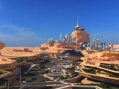 Future City Desert 3D model