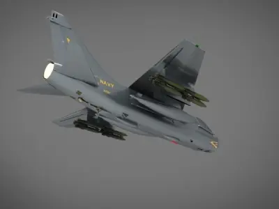 A 7E Corsair II 3D model