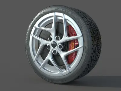 wheel Rim Tire 1 3D model