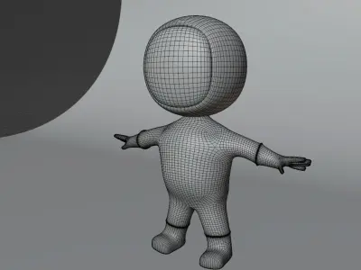 Astronaut low poly cartoon character in orange suit Free low-poly 3D model