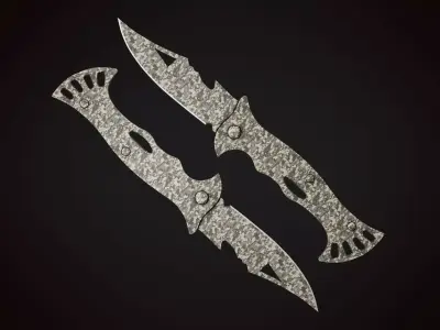 Knife 3 B Low-poly 3D model