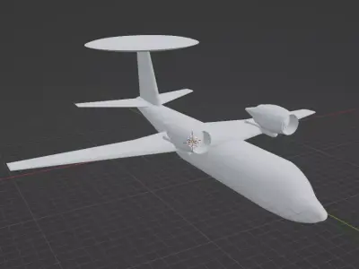 Fictional AWACS aircraft An-71 Inspired series 3D model