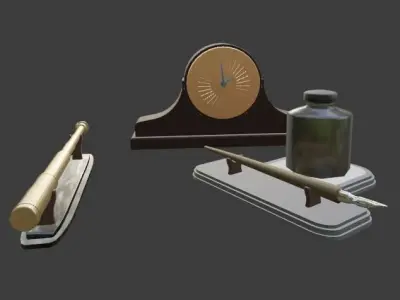 Tabletop Items Low-poly 3D model