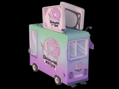 Food Truck Cartoon 3D model