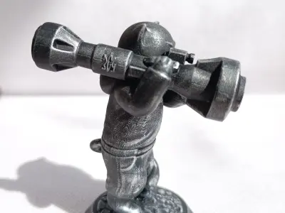 Ukrainian War Cat with NLAW Rocket Launcher ZSU 3D print model