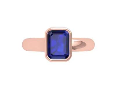 Emerald Solitaire Ring 3D print model 36