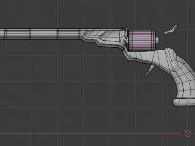 Old Western Revolver 3D model