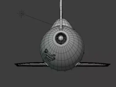plane toy airplane flying in sky 3D model