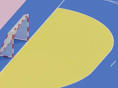 Cartoon Handball Court Arena 3D model