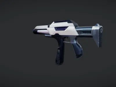 futuristic sci-fi handgun 2 3D model