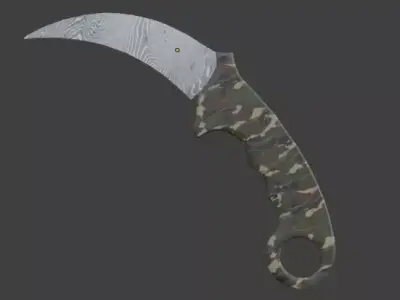 Karambit knife with camouflage pattern 3D model