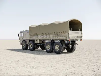 MAN KAT1 8x8 Military Truck Canvas Covered 3D model