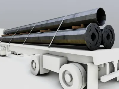 CARGO MODELS FOR TRUCK TRAILER-Polygon Pole Type-3 3D model