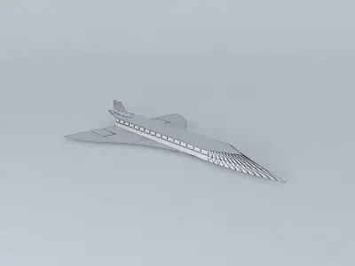 Concorde airplane with stripes Free 3D model