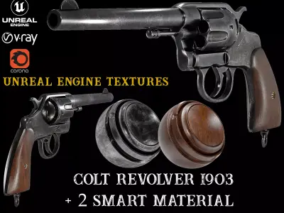 Realistic 3d-Model Colt-Revolver-1903 revolver 3D model