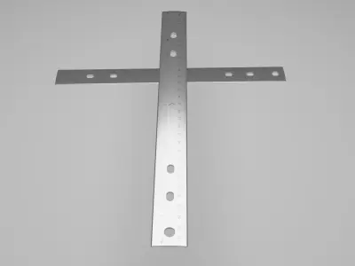 Metal Ruler Low-poly 3D model