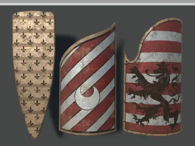 Medieval Shields Collection Vol1 Low-poly 3D model