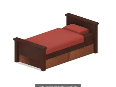 Model Railway Bedroom Items inc Beds Wardrobes and Cupboards 3D Model Pack