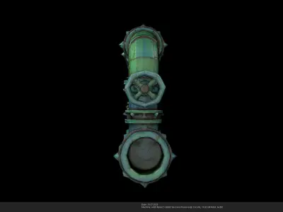 Stylized Steampunk Pipe Low-poly 3D model