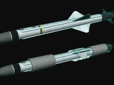 Exocet MM40 Block 2 Low-poly 3D model