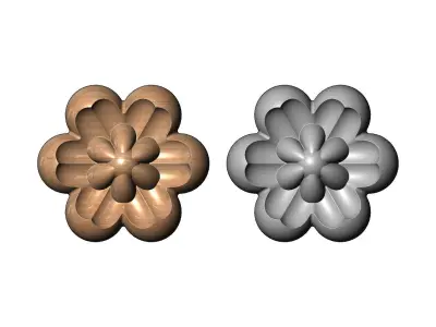 Florentine rosette onlay relief 3D print model