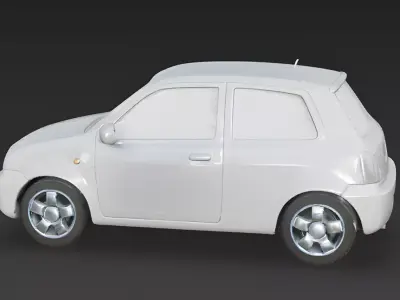 The Urban Breeze White Compact Car 3D Model Low-poly 3D model