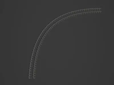Rail Curve Low-poly 3D model