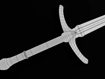 Realistic Basic Sword  Low-poly 3D model