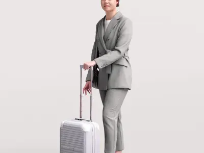 Humano Traveling Woman with suitcase 2206-3 3D model