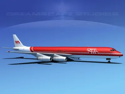 Douglas DC-8-63F DHL Cargo 2 3D model
