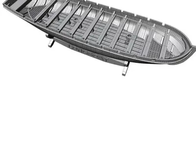 Longboat 100 Scale  3D Printable Model for Ship Dioramas 3D model