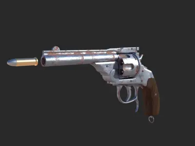Revolver PBR tow texture set Low-poly 3D model