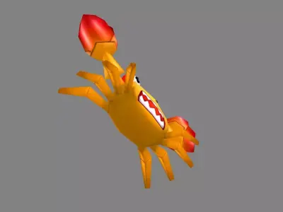 Cartoon Little Crab Low-poly 3D model